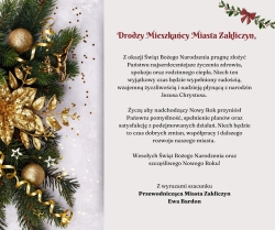 Czytaj więcej: Życzenia świąteczne składa Przewodnicząca Miasta Zakliczyn  