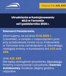 Czytaj więcej: Zmiany w funkcjonowaniu autobusowych linii wojewódzkich A22 i A55